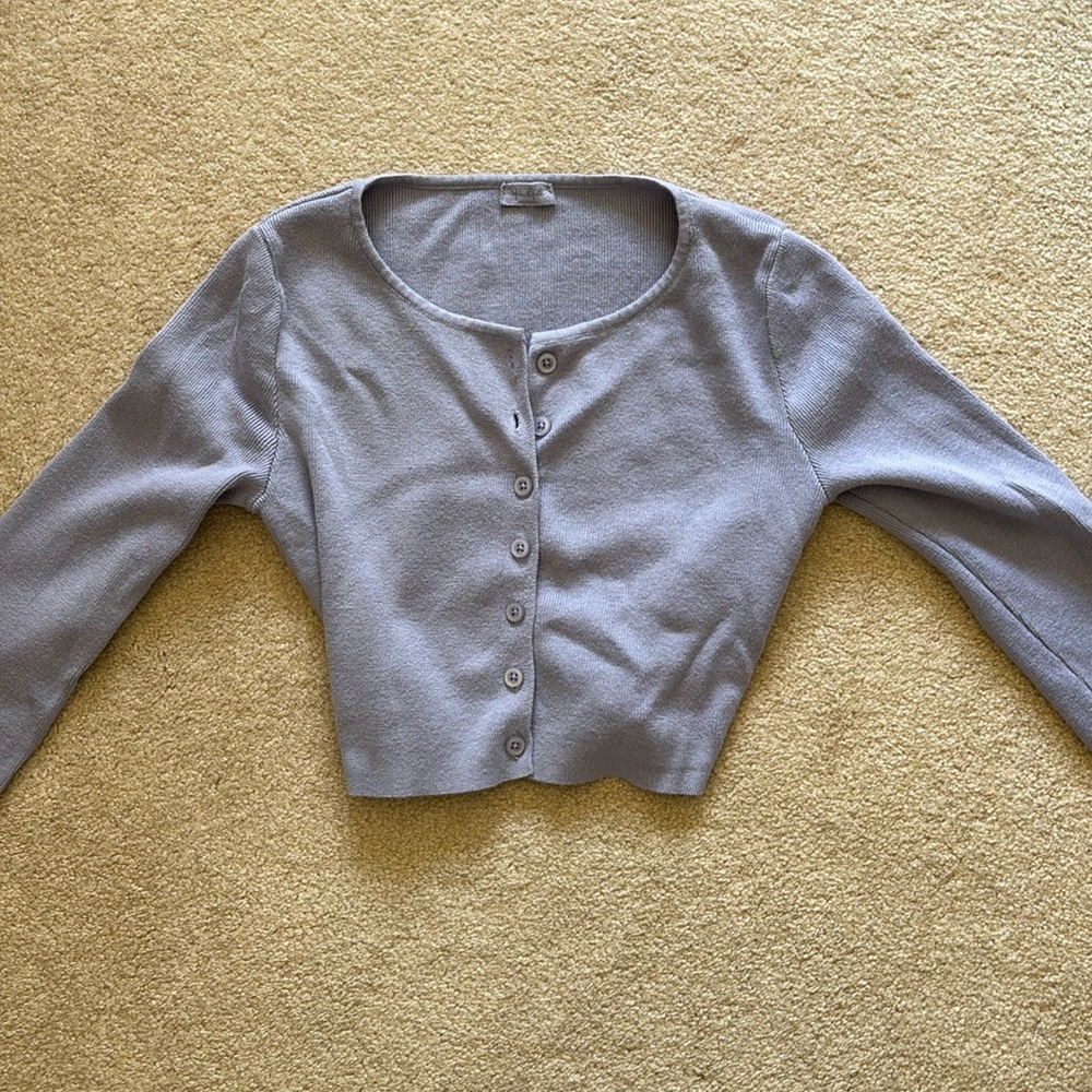 Brandy Melville light purple button up sweater